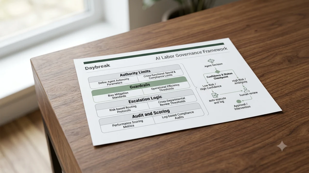The Daybreak governance framework for agents on a desk