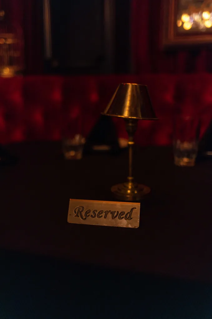 An intimate reserved booth at House of Cards